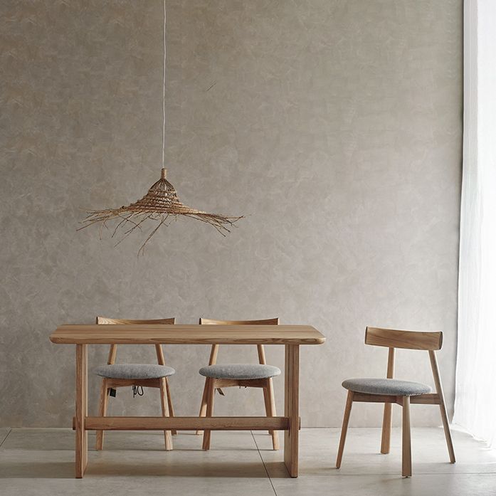 Modern Pine Solid Wood Table for Restaurant Rectangle Dining Table with Trestle Base