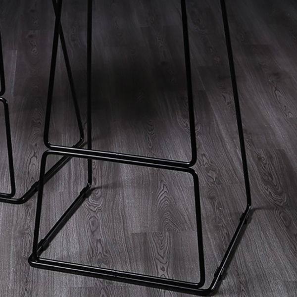 Nordic Low Back Counter Bar Stool Plastic Bar Stool with Metal Legs for Home