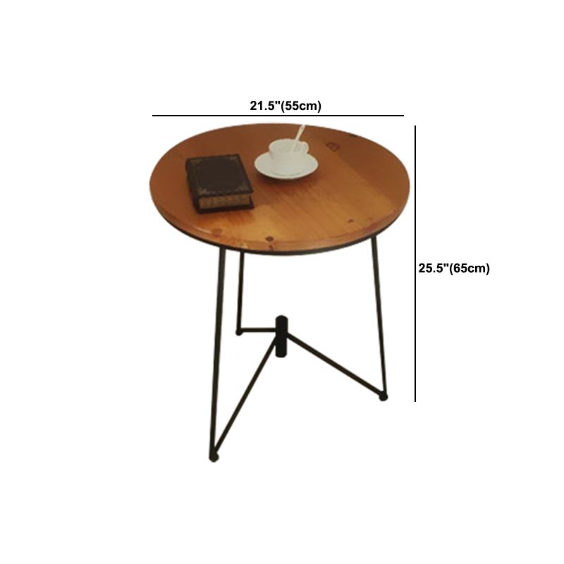 Rustic Style Side End Table Tri Pin Round Sofa Side Accent Table
