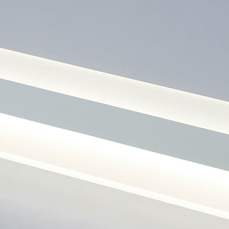 Plafonnier encastré linéaire en métal, plafonnier moderne à 1 lumière, blanc