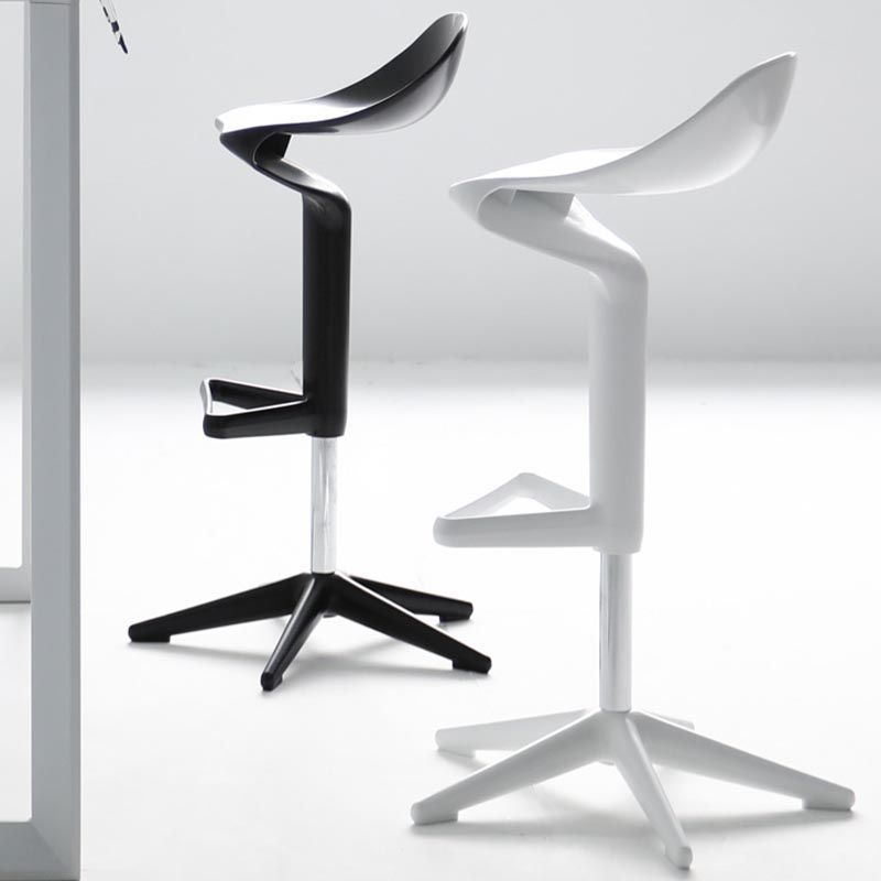 Scandinavian Adjustable Height Bar Stool Plastic Footrest Stool