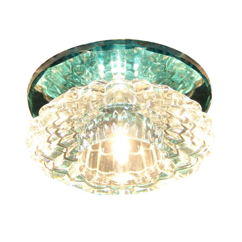 Round Shape Ceiling Lamp Modern Stainless Steel Flush Mount with Hole 2-3.5'' Dia for Hall
