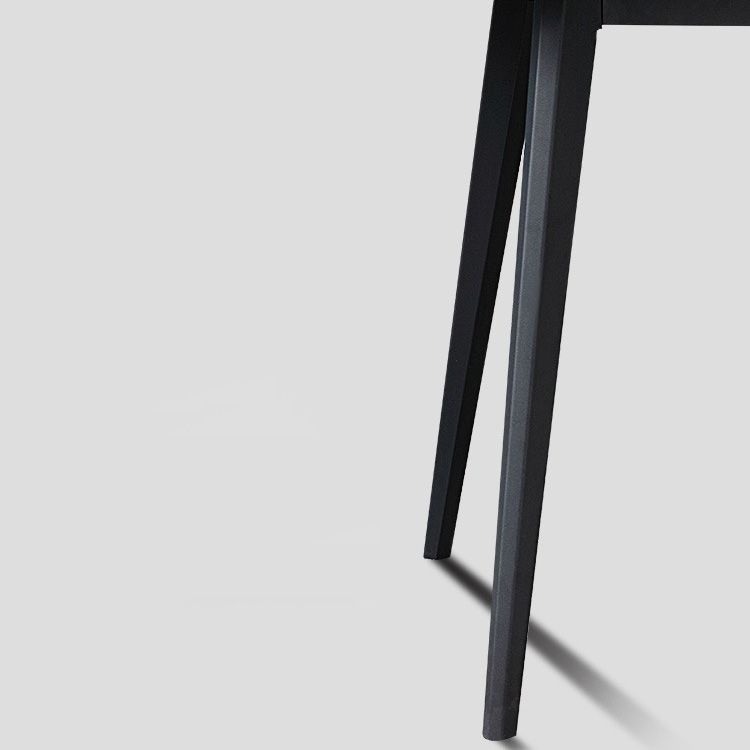 Industrial Rectangle Dining Table Gray Stone Top Dinette Table with Metal Legs