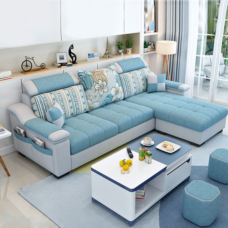 Modern Square Arm Sectionals 106.3"L x 57"W x 35.43"H High Back Sofa with Storage