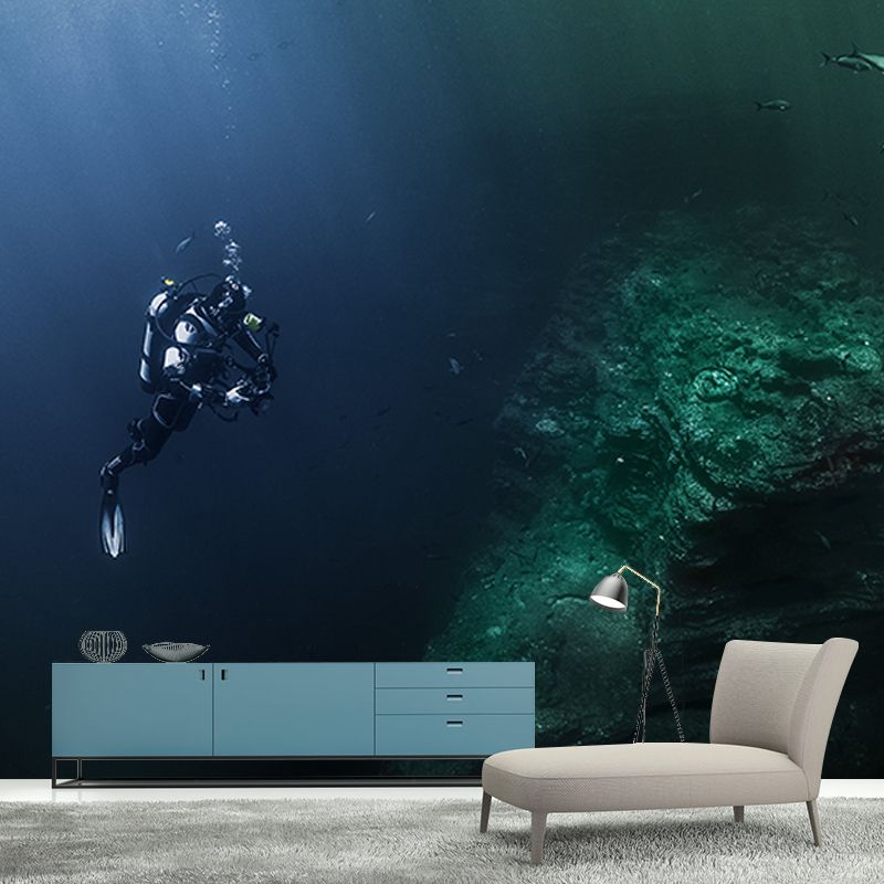 Customized Tropical Underwater World Mural Wallpaper Mildew Resistant for Wall Decor