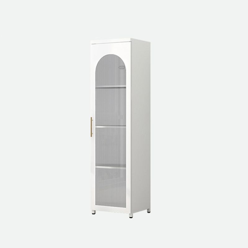 Contemporary Metal Standard Bookcase Closed Back Vertical Bookcase with Glass Door