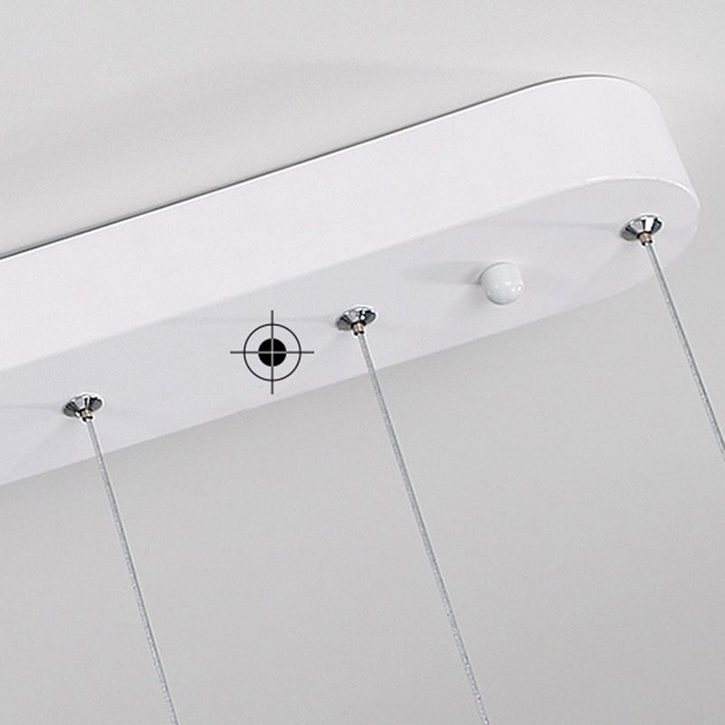 Illuminazione isola lineare moderna lampadario a pendente metallo 5 luci isola luminosa in bianco