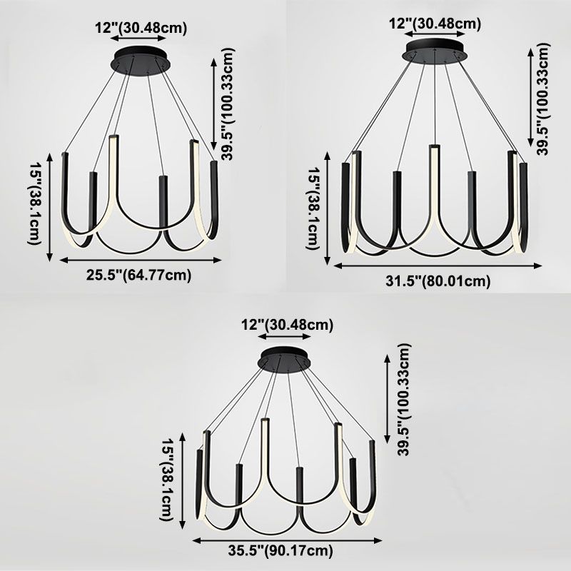 LED -Deckenpendellicht mit Acrylschatten -Einfachheit Kronleuchter Licht