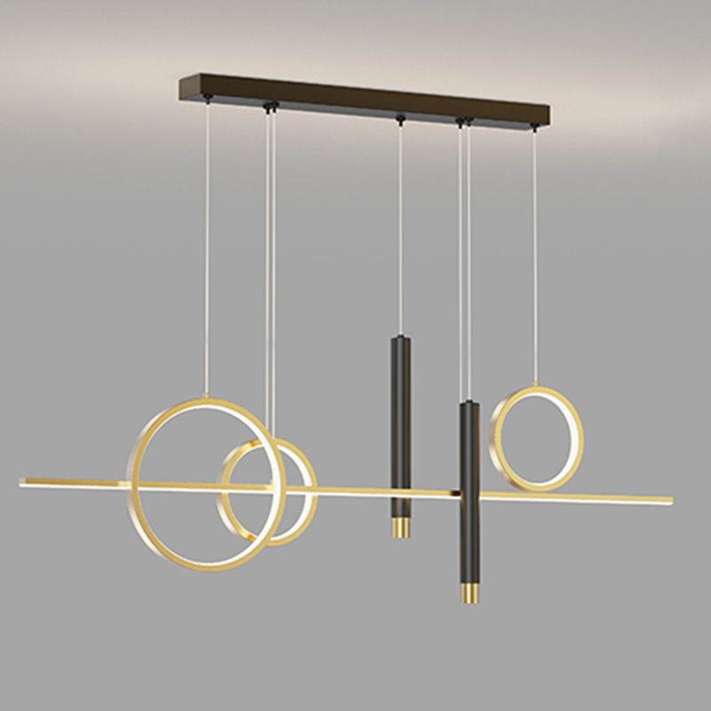 Aluminium Rectangular LED Island Pendant Light in Modern Creative Style Acrylic Ceiling Fixture for Dining Room