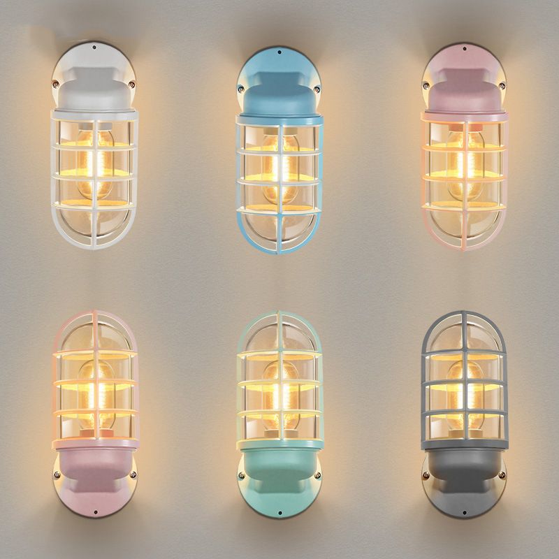 1 Light Metal Wall Mounted Wall Lights Modern Lantern Wall Sconces Lighting Fixtures for Bedroom