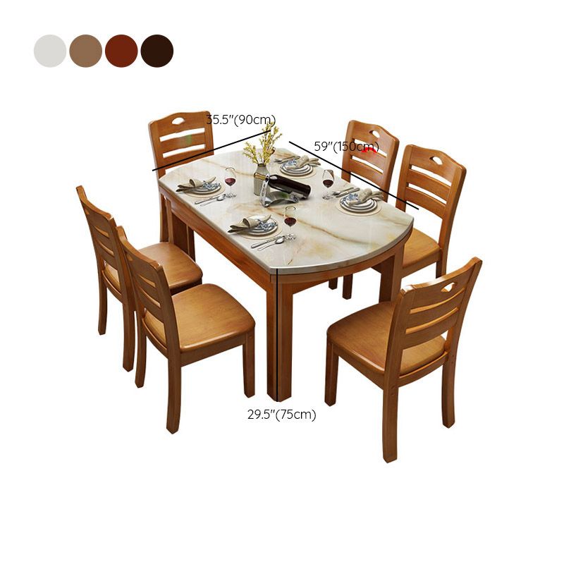 Modern Round Stone Dining Table Rubber Legs Foldable Table for Dining Room