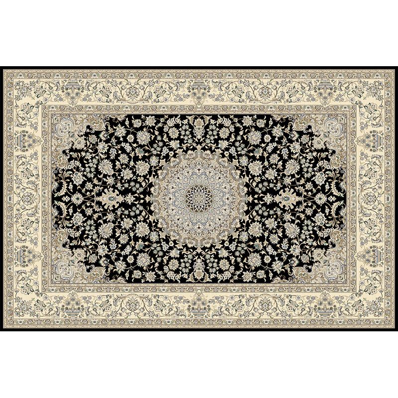 Nostalgie Indoor Teppich Floraldruck Mitte des Jahrhunderts Teppich Polyester Nicht-Schlupf-Rückschlag Teppich für Wohnzimmer