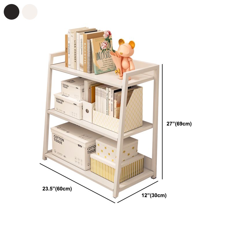 Ladder Steel Book Case for Living Room 11.81" W Open Back Modern Shelf