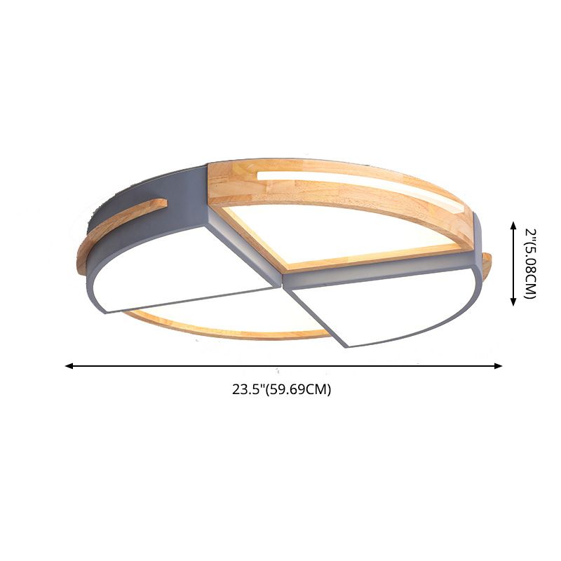 Round Color-Block Flush Ceiling Light Fixture Macaron Acrylic Bedroom LED Flush Mount