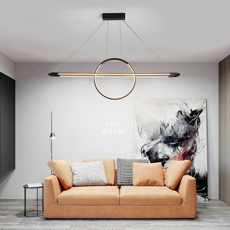 Geometric Island Light Modern Kitchen Island Lighting Metal 2 Light Island Ceiling Light