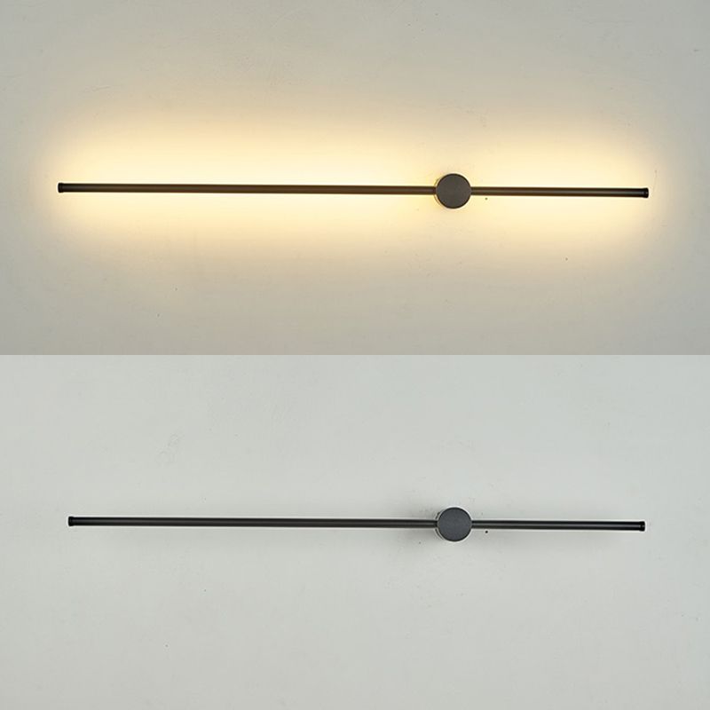 Aluminum Linear Black Wall Lamps 1-Light Minimalism Wall Mount Lamp for Bedroom