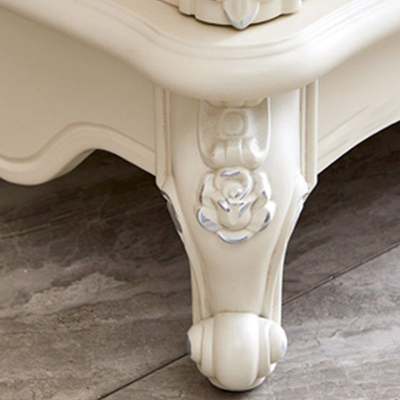 38.58"/49.21" Tall White Wooden Cabinet, Rectangle Accent Cabinet with Drawers