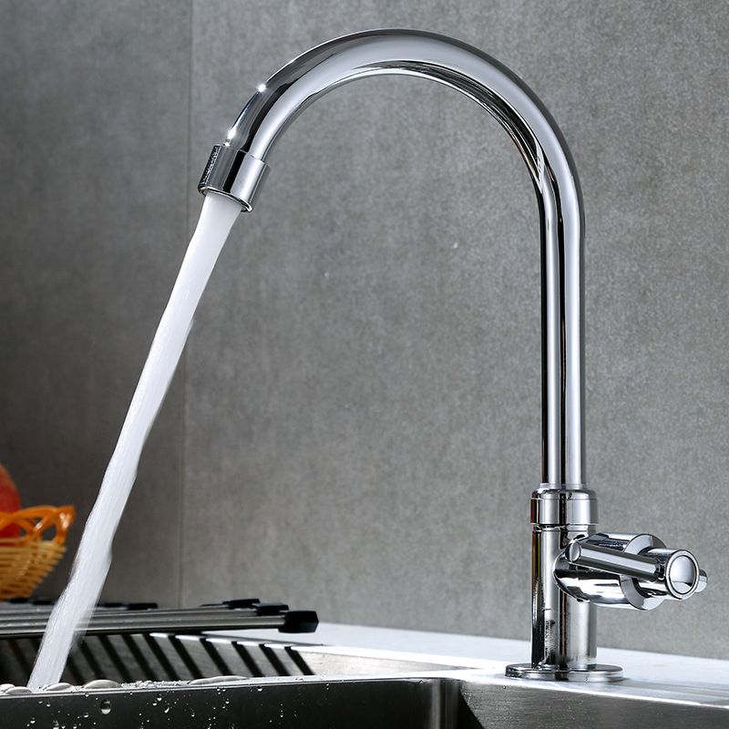 Contemporary Single Handle Faucet Standard Kitchen Faucet Pull down 1-Hold Water Filler