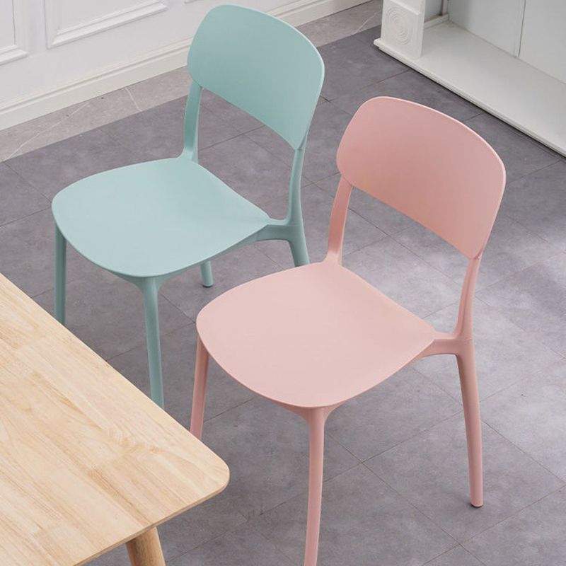 Home Plastic Side Chair Dining Room Open Back Armless Chairs