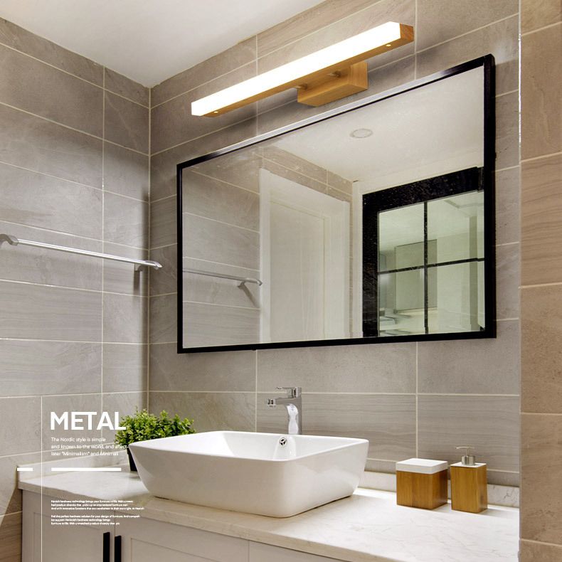 Luz de espejo de espejo de baño de madera de luz LED de LED de LED de LED de LED de LED de LED