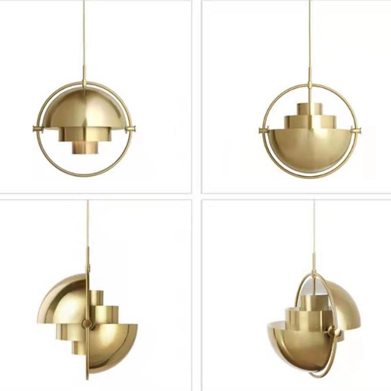 Lámpara de metal electroplata artística artística moderna Luz colgante geométrica para comedor para comedor