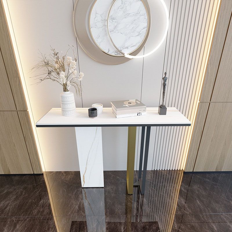 Modern Stone Console Table 14" W Stain Resistant Accent Table for Hall