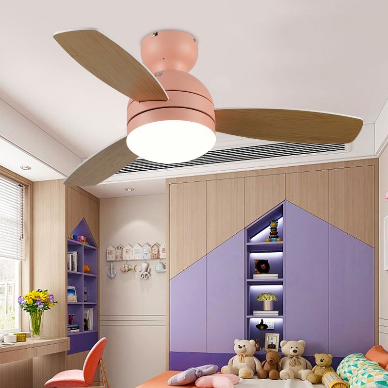 Metal Ceiling Fan Lighting Modern Style 1 Light Ceiling Fan Lamp for Bedroom