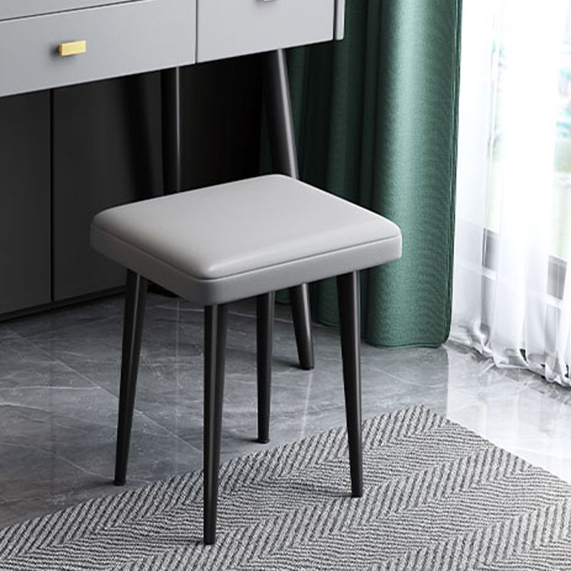 Flip Single Marble Vanity with Padded Stool Lighted Mirror Vanity Desk