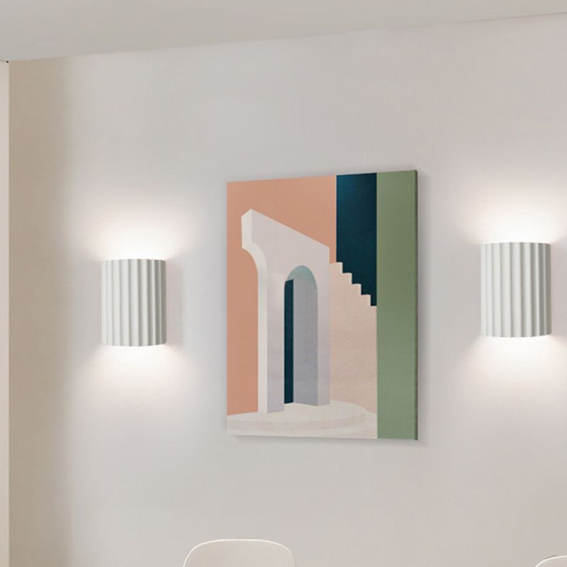 Half Cylinder Shape Resin Wall Sconces Modern 2-Lights Wall Mount Light Fixture