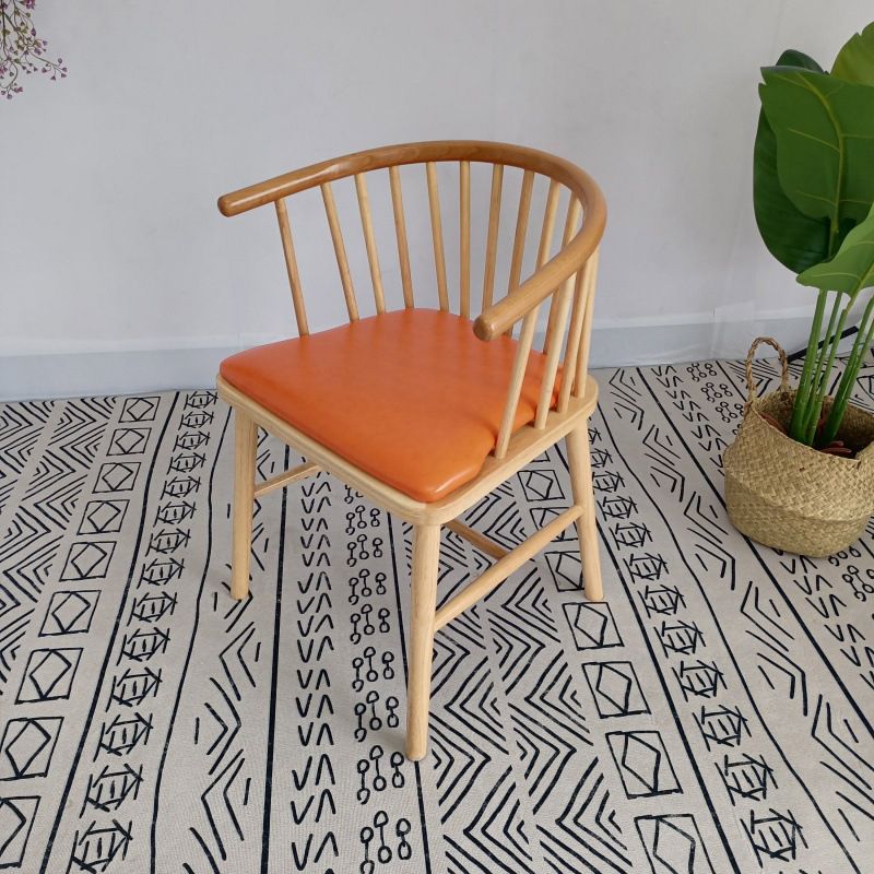 Modern Wood Dining Chair Slat Back Side Chair in Matte Finish for Home