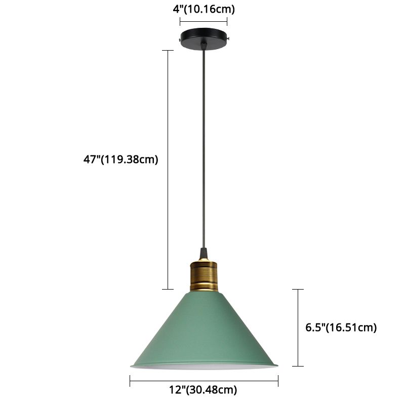 Metal Tapered Hanging Light Nordic Modern Style 1 Light Restaurant Ceiling Pendant Lamp