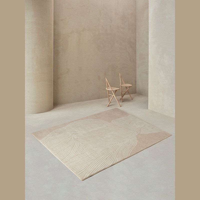 Yellow Abstract Indoor Rug Polyester Casual Area Rug Washable Carpet for Home Decor