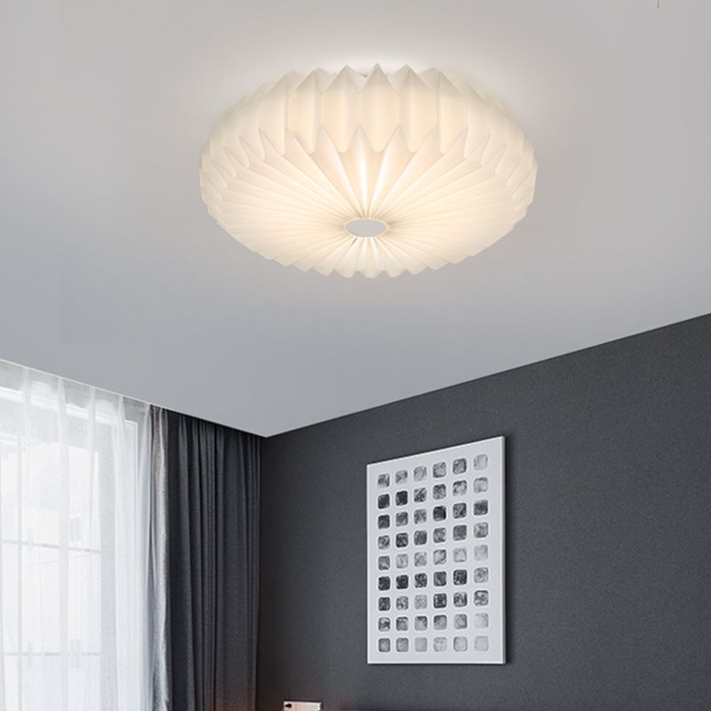Modernism White Single Flush Mount Lighting Unique Ceiling Light with Acrylic