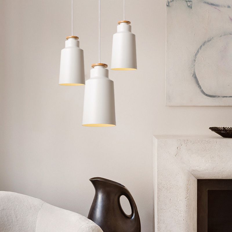 1-Light Pendant Lamp Nordic Macarons Style Metal Dining Room Hanging Lamp