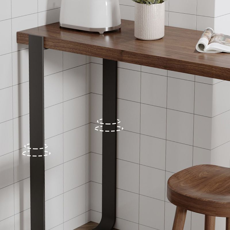 Indoor Contemporary Bar Dining Table Rectangle Wood Counter Table