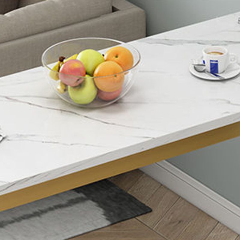 Wooden Top Bistro Bar Table Rectangle Gold Base Bar Table for Home