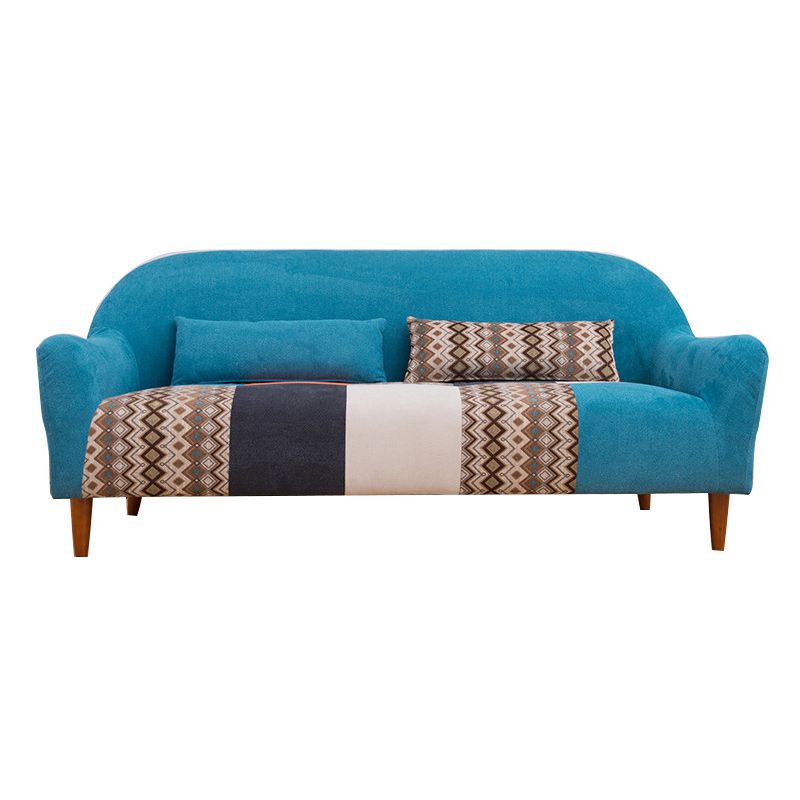 31.88" High Sloped Arm Sofa Modern Style Pillow Back Fabric Sofa