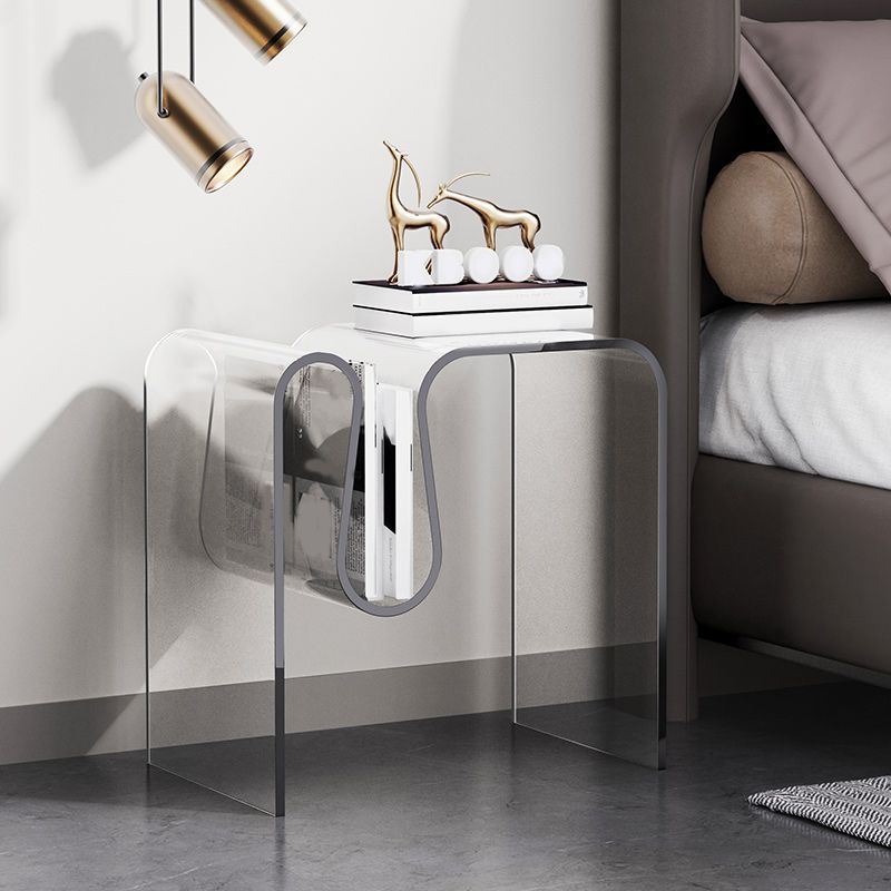 11" Wide Glam Side Table Sled Clear Acrylic Accent Side Table