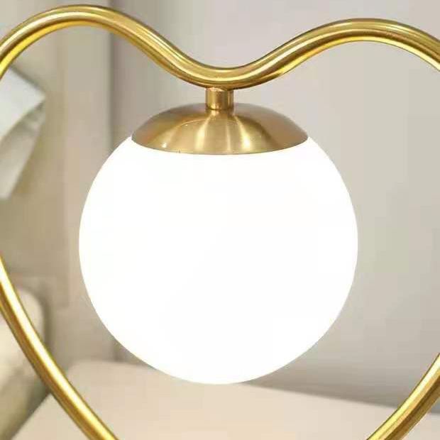 Milky Glass Ball Shade Nachttischlampe Einfachheit Single-Bulb-Tischlicht