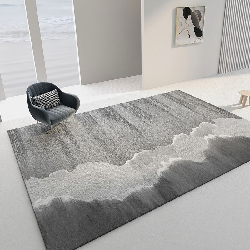 Simple Geometric Printed Carpet Polyester Indoor Rug Non-Slip Backing Rug for Home Decoration