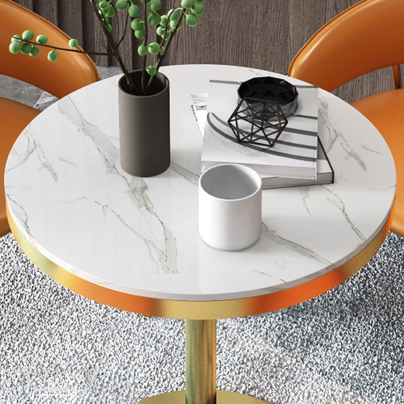 1/3/4/5 Pcs Metal Scandinavian Dining Room Set with Round Indoor Table Dinette Set