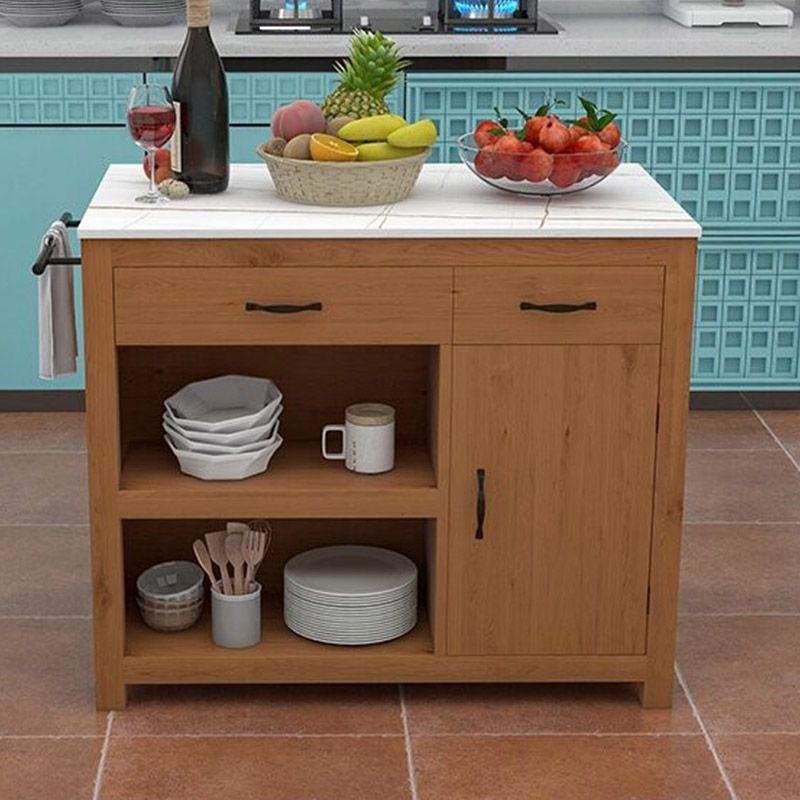 Modern Kitchen Island Table Dining Room Prep Table with Drawer
