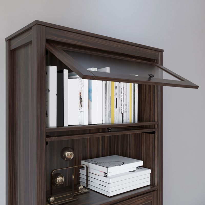 Mid-Century Modern Side Cabinet Square Accent Cabinet with Brown