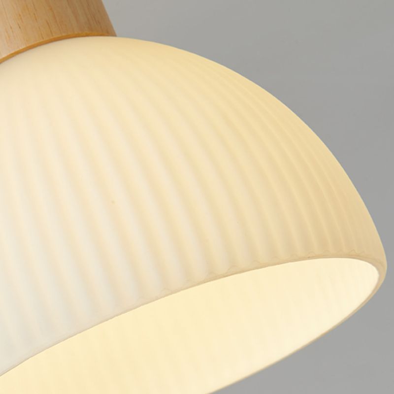 Bowl Shape Wood Flush Light Modern Style 1 Light Flush Mount Ceiling Lights