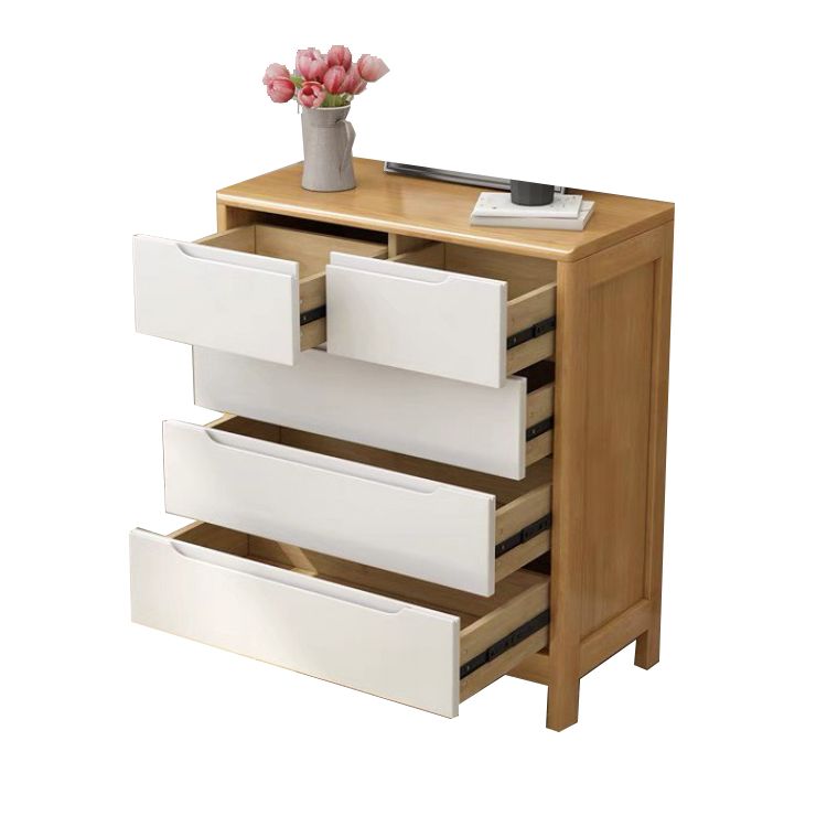 Mid-Century Modern Rectangle Chest with Drawers and Legs in Solid Wood