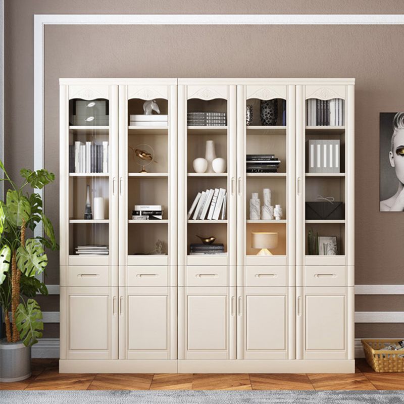 78.74"H Bookcase Contemporary Style Bookshelf with Doors for Home Office
