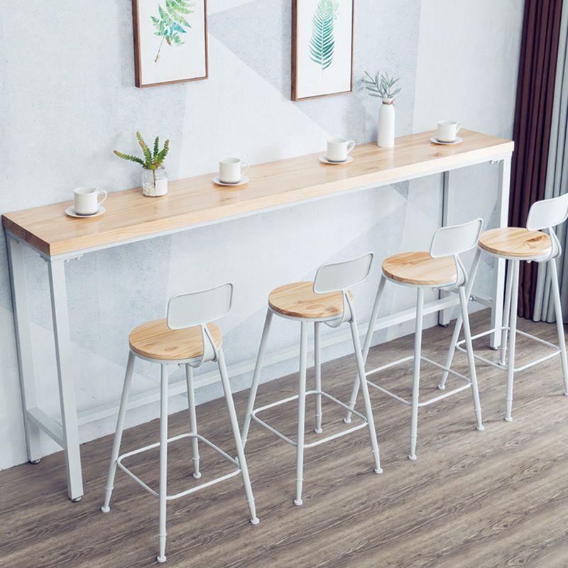 Modern Bar-height Table Solid Wood Top Bistro Pub Table for Patio Use