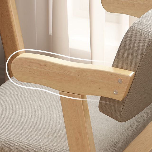 Scandinavian Home Arm Chair Open Back Wood Upholstered Dining Room Chair