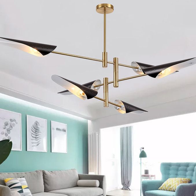 Modern Style Metal Chandelier Light Plane Shade Pendant Light for Living Room