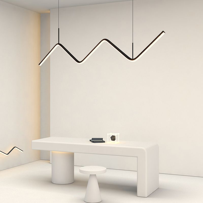 Modern Dining Chandelier Light Modern Dining Room Long Strip Pendant Lamp Fixture